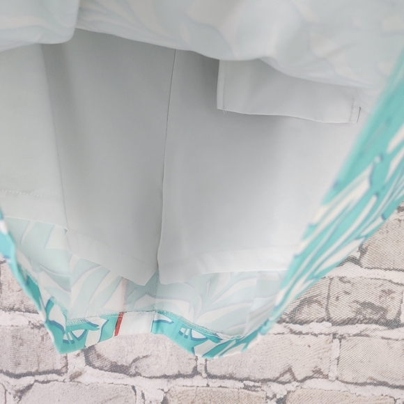 Greg Norman Golf Skort Stretch Skirt Leaf Pattern White/Teal Size 8 Summer - Picture 11 of 13